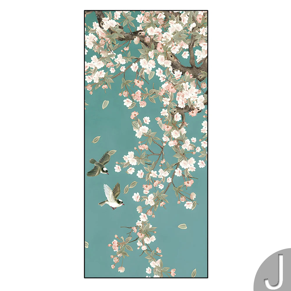 Chinese Simple Ink Art Canvas Poster Flower And Bird Wall Painting Prints Pictures Bedroom Corridor Living Room Decoration Mural