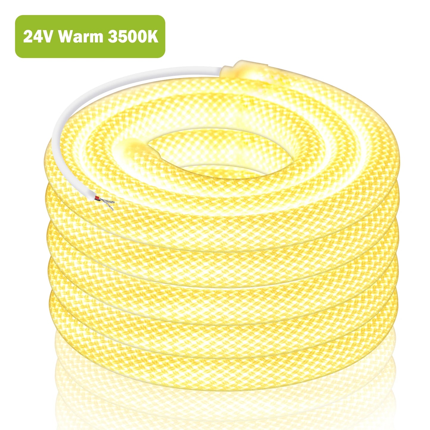 360 Degree Round Reticulate Neon LED Strip DC 12V 24V 240 Leds/m Natural Warm White Waterproof Flexible Silicon Tube Neon Strip.