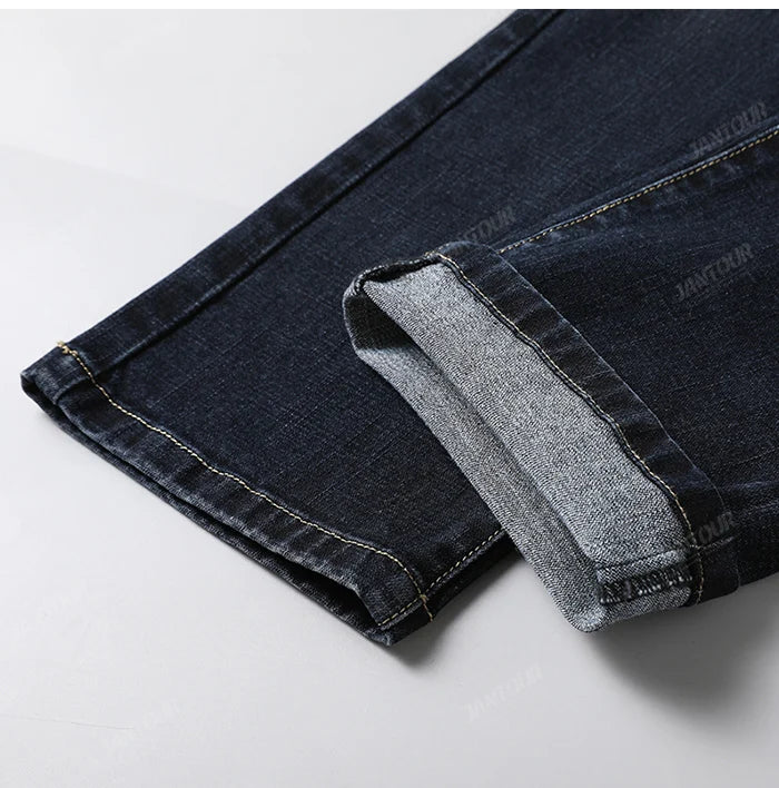 Baumwolle Herren Jeans Denim Hosen Marke Klassische Kleidung Overalls Gerade Hosen für Männer Schwarz Oversize Große Größe 35 40 42 44 46