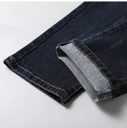 Baumwolle Herren Jeans Denim Hosen Marke Klassische Kleidung Overalls Gerade Hosen für Männer Schwarz Oversize Große Größe 35 40 42 44 46