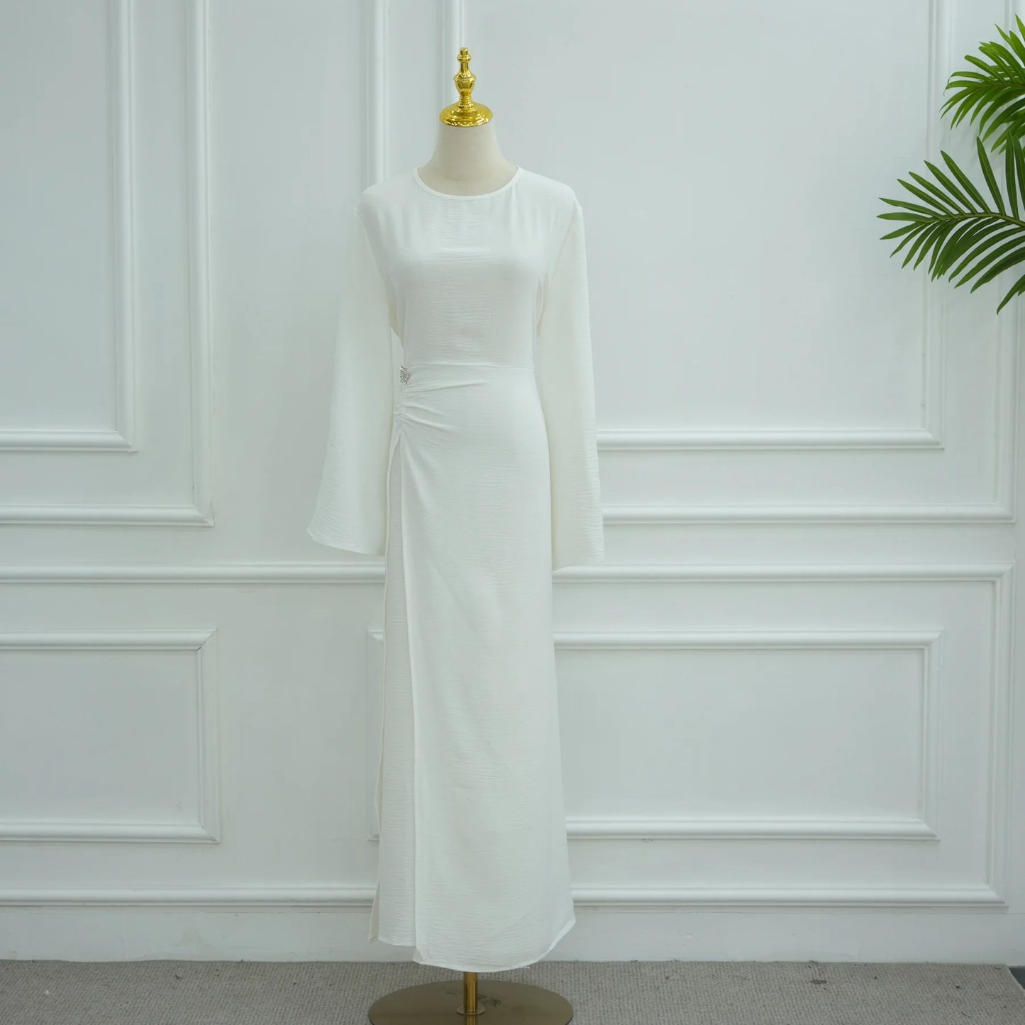 Muslim Women Arabic Dubai Abaya Solid Drawstring Long Dress Modest Ramadan Kaftan Robe Femme musulmane Islam Clothing Kebaya.