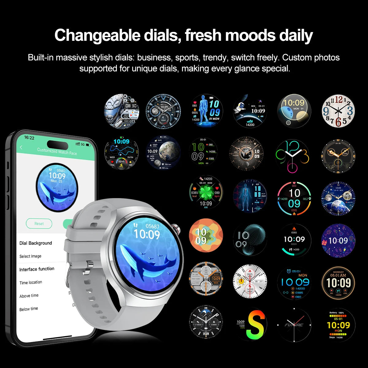 2025 New Watch 4 GT Series Smart Watch Men AMOLED Screen Heart Rate Health Monitoring Bluetooth Call Business Smartwatch Man.