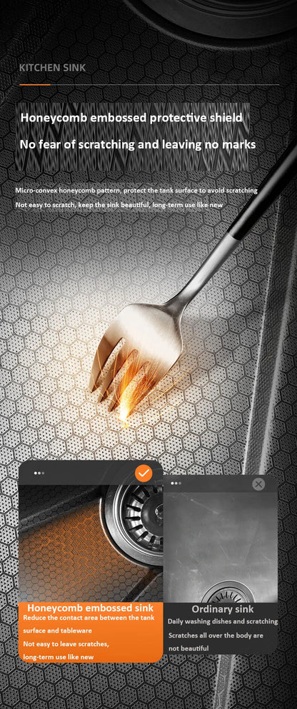 Kitchen Basin Stainless Steel Waterfall Sink Large Single Slot Integrated Digital Display Faucet Set Soap Dispenser Cup Washer