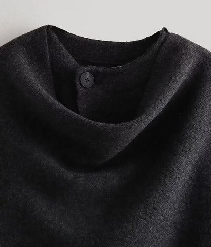 MUJER Plüsch-Wintermäntel für Damen, asymmetrischer Schal, Halbsaison-Jacke für Damen, Parkas, langärmelig, gepolsterter Mantel, Damenjacke.