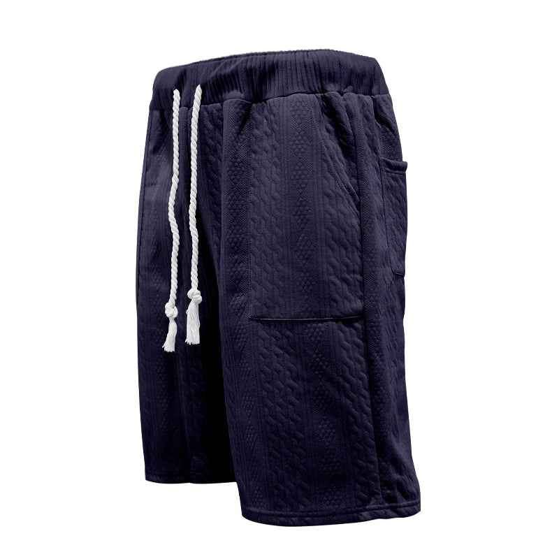 2024 Summer New Men's High Street Casual Loose Jacquard Sportswear V-Neck Short Sleeve Shorts Men's Fashion Suit.