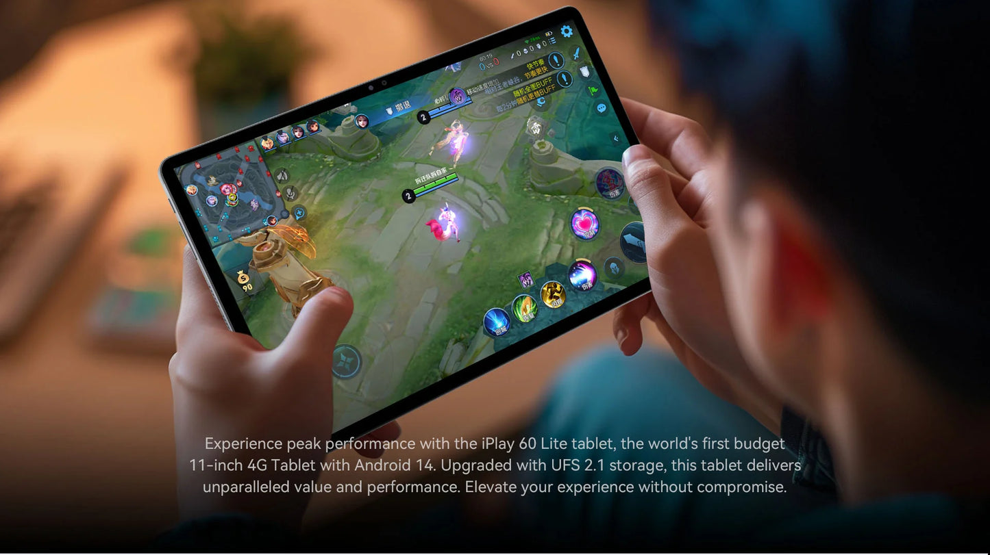 ALLDOCUBE iPlay60 Lite Tablet 10.95" 60Hz Display Unisoc T606 12GB(4GB+8GB Virtual)RAM 128GB ROM 4G LTE 8000mAh Android 14.
