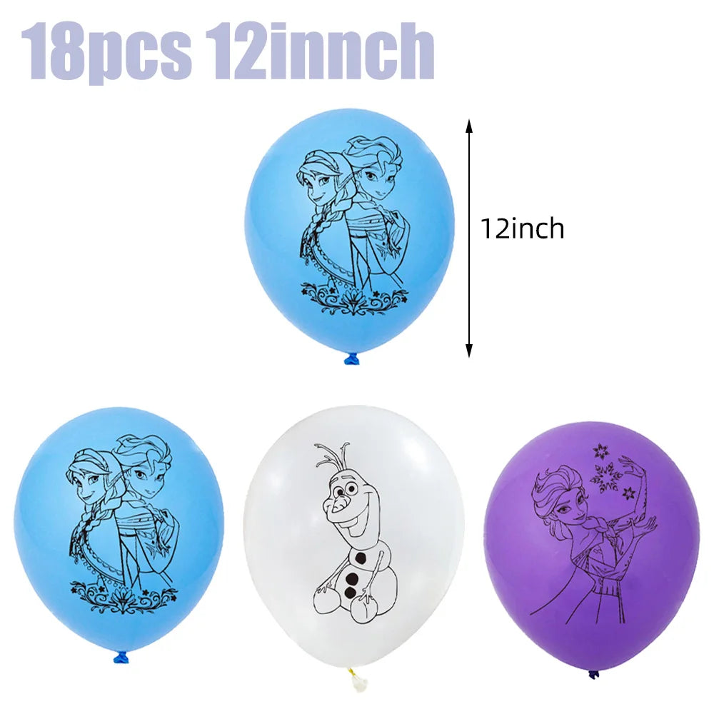 Disney gefroren Geburtstag Dekorationen Mädchen Papier Geschirr Teller Servietten Tassen Schnee königin Geburtstag Deko Hintergrund Luftballons Lieferungen