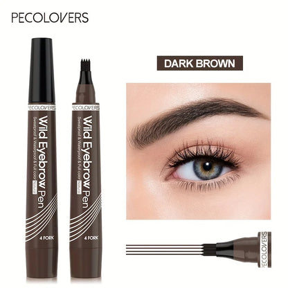 6 Colors 1pc Eyebrow Pen Waterproof 4 Split Tip Eyebrows Pen Eyebrow Tattoo Pen Waterproof Liquid Black Eyebrow Makeup Pencil.
