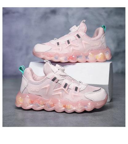 Kids Running Shoes Mesh Breathable Casual Sneakers for Children Lightweight Sport Shoes Boys Girl Non-Slip Pink Outdoor