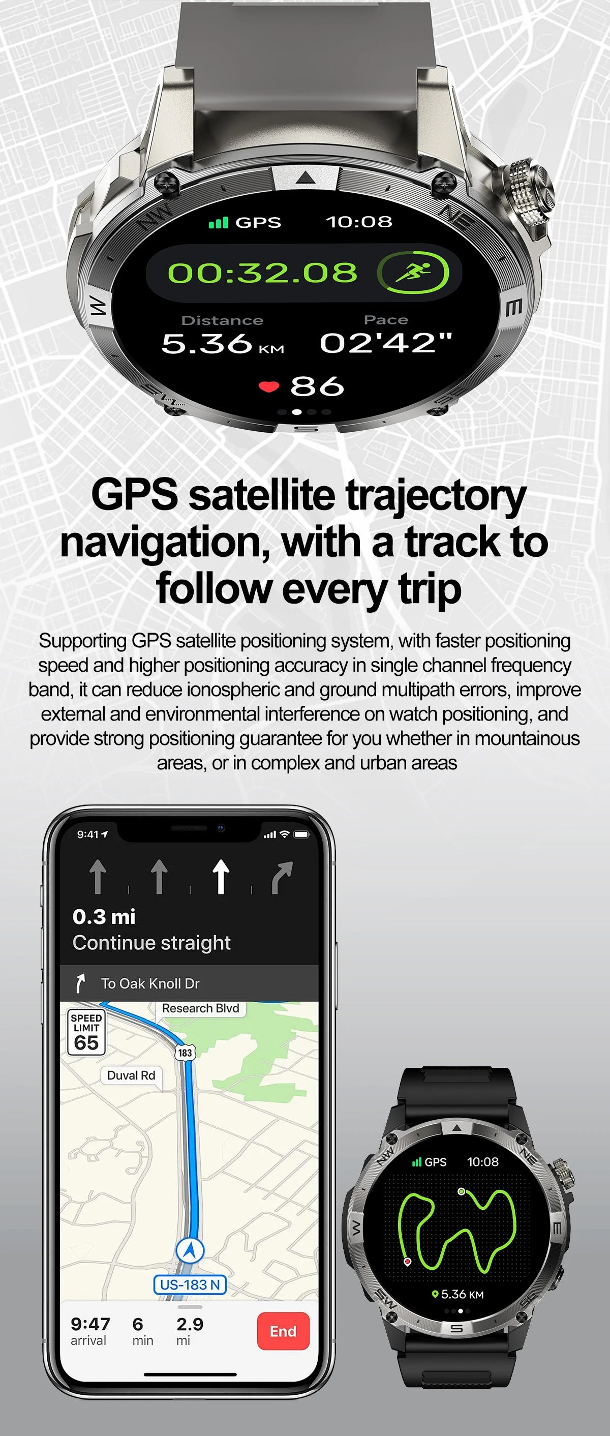 VALDUS VG40 PRO Smartwatch Man Woman AMOLED GPS  Bluetooth Call Heart Rate Voice Assistant Long battery life Sports Smart Watch.