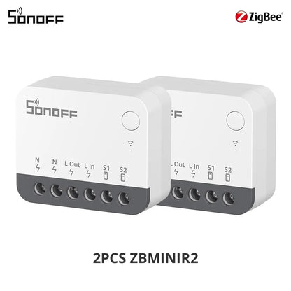 SONOFF ZBMINIR2 Extreme Zigbee Smart Switch Detach Relay Externer Schalter Fernbedienung über eWeLink, kompatibel mit Zigbee Hub