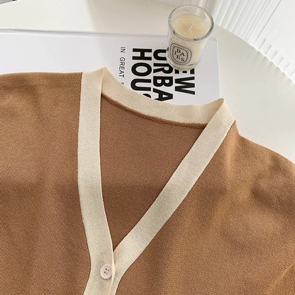 Fashion Knitted 2 Pieces Sets Women V-Neck Single Breasted Cardigan+High Waist Wide Leg Long Pants 2024 New Solid Sweater Suits.