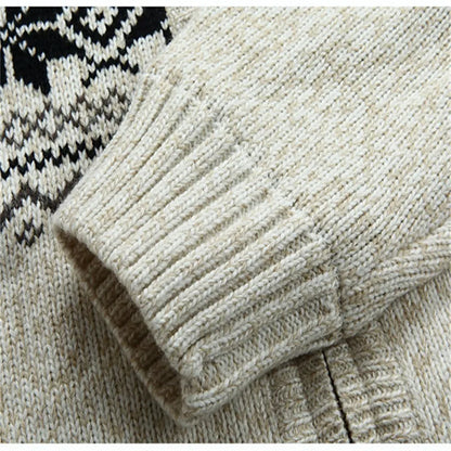 Wool Man Sweater Hooded Winter Cardigan  Winter Thicken Fleece  Overcoat Casual New Fashion Cotton Red Mens Winter Jacket.