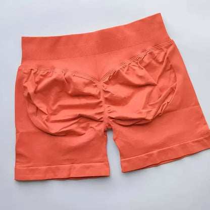 WOMEN SPORTS Impact Shorts Low Ribbed Waist Seamless Scrunch Bum Workout Gym Shorts Booty Hight Stretch Running Shorts.