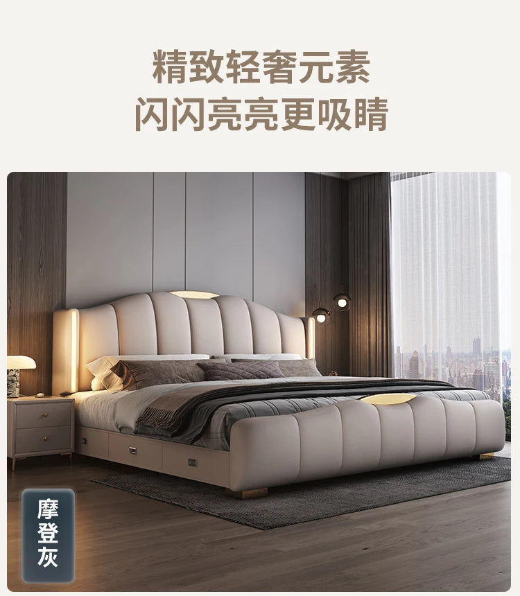 200 x 220 cm Rahmen-Kopfteil, Hochzeitsbett, Hauptschlafzimmer, Kingsize-Doppelbett, 3 Schubladen, Aufbewahrung, luxuriöse Schlafzimmermöbel in voller Größe