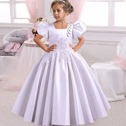 Prinzessin Mädchen Kommunion Geburtstags feier Tanz Leistung Pailletten schwarz Kleid Mädchen Hochzeit Brautjungfer Party Langarm Kleid