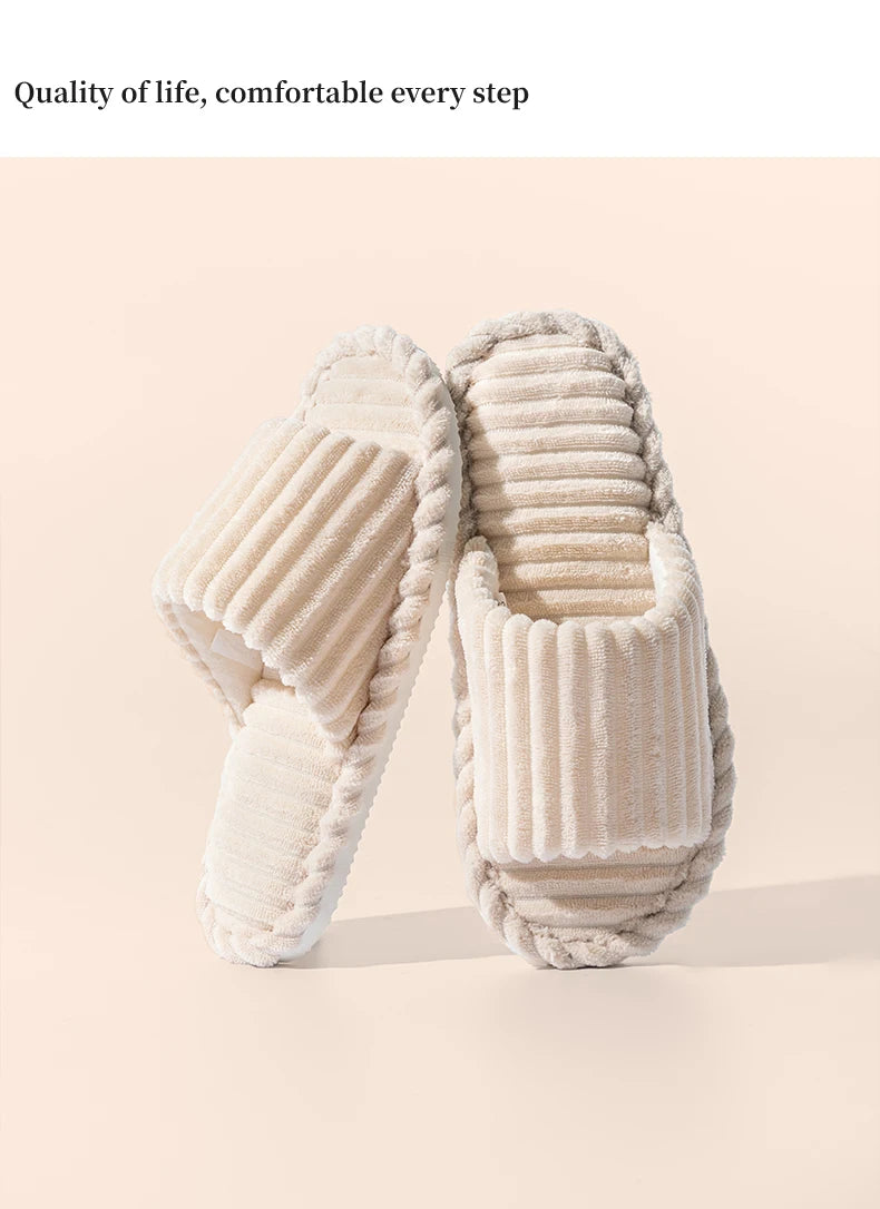 Herren-Hausschuhe mit offener Zehenpartie, Herbst und Winter, rutschfest, atmungsaktiv, Schlafzimmer, geräuschlos, Paar-Hausschuhe für Frühling und Herbst.