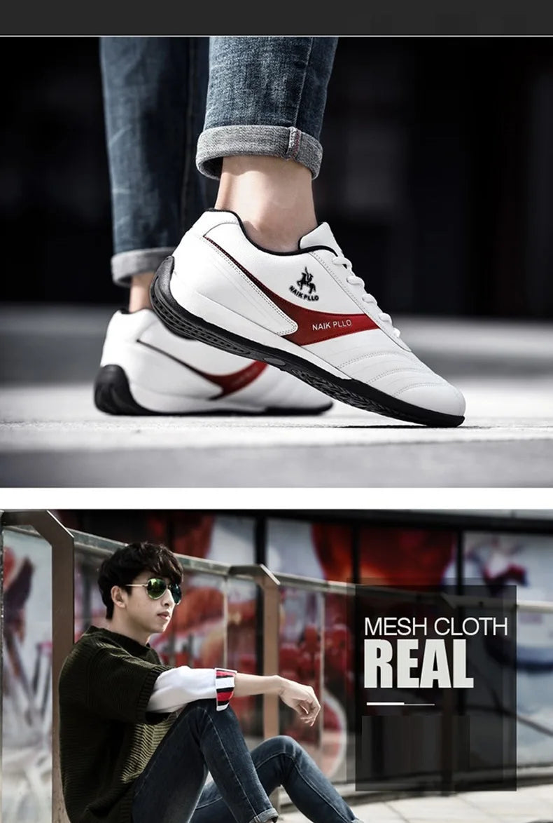 Men Shoes Flat Sports Shoes Lightweight Flat Shoes Simple Fashion Travel Shoes Walking Leather Running Shoes Sneakers.