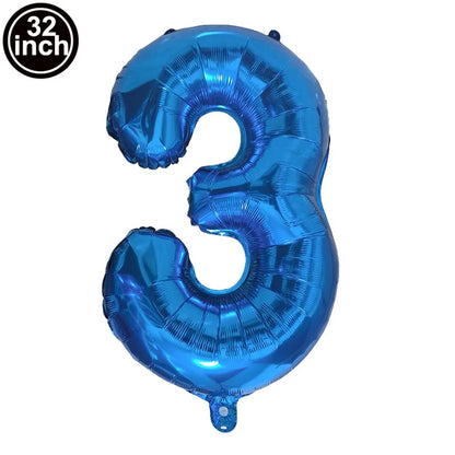Blauer Ballon mit großen Zahlen, 32 Zoll, 0, 1, 2, 3, 4, 5, 6, 7, 8, 9, Geburtstag, Bachelorette-Luftballons, Figur, Golob-Party-Ballon-Dekoration