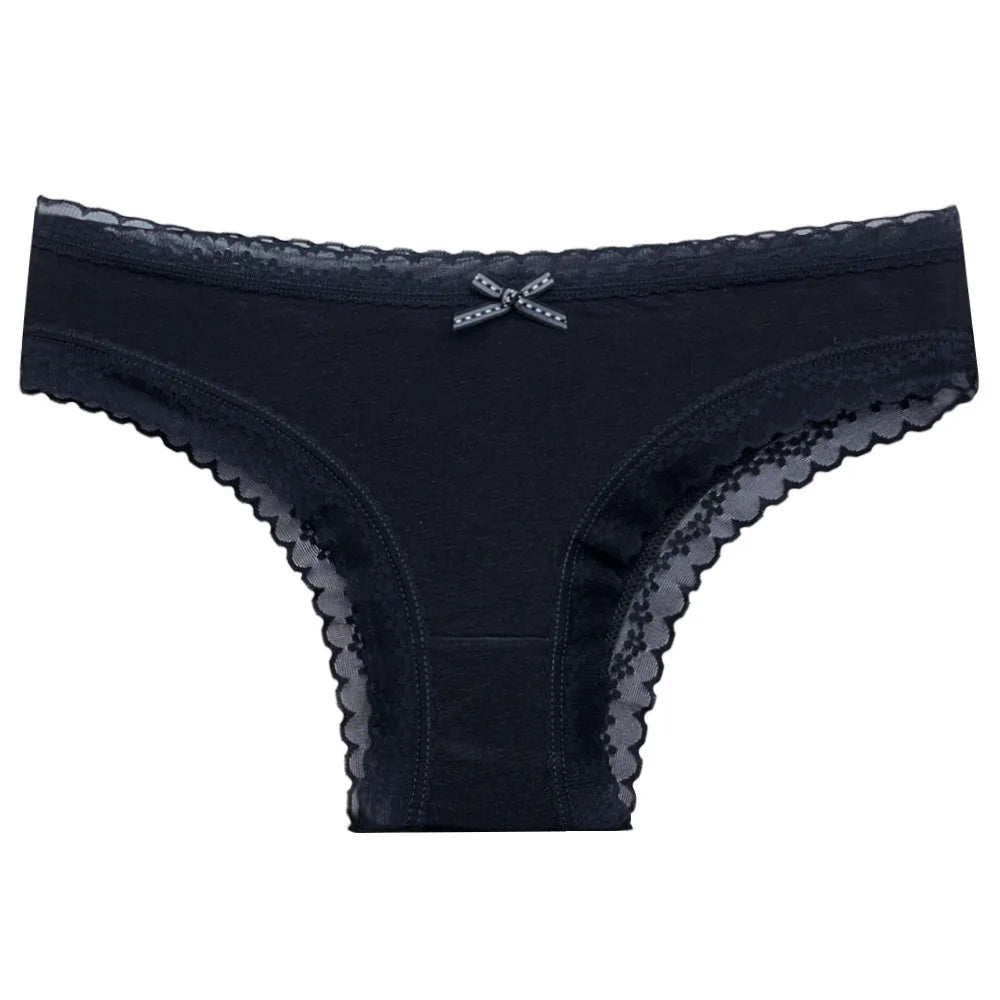 5 Pcs/Set Women Cotton Panties Sexy Lace Lingerie Low Waist Underwear Girls Briefs M-XL Underpant.