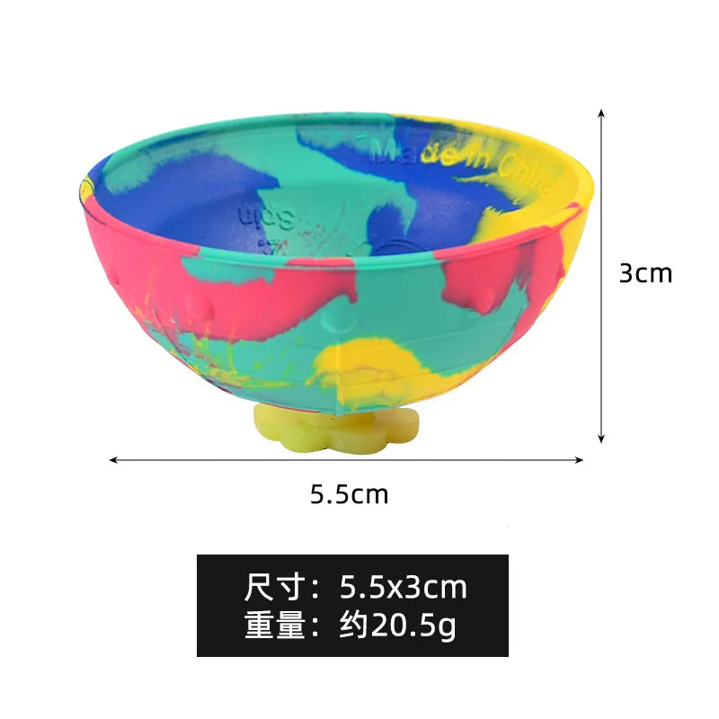 1Pc Camo Bounce Bowl Half Side Bouncing Ball Cloud Buckle Camo Bouncing Bowl Creative Children's Relief Toy.