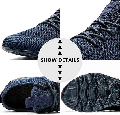 2024 Trend men's casual shoes light sneaker white large size outdoor breathable mesh fashion sports black running tennis shoes.