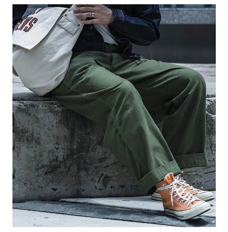 Bronson 1947 Model 838A OD7 Fatigue Utility Pants Men HBT OG-107 Baker Trousers