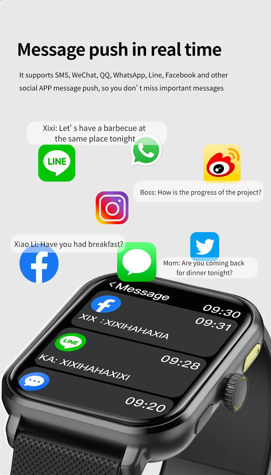 Smart Watch Women Man 1.85" HD Screen GPS Sport trajectory Heart Rate Health Watches Blood oxygen Men Smartwatch For Android IOS.