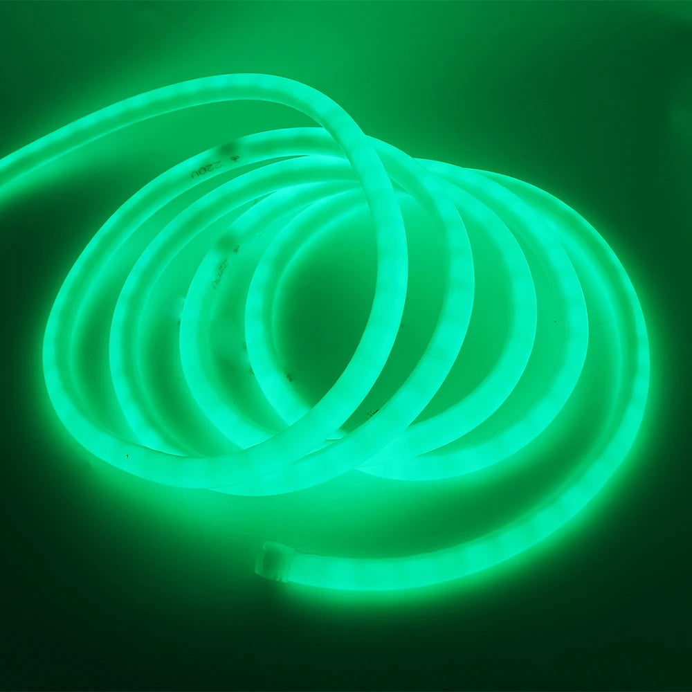 220V Neon LED Strip Light 360 Degree Round Tube Red/Green/Blue/Warm White Flexible Rope 120Leds/m Waterproof EU Plug Home Decor