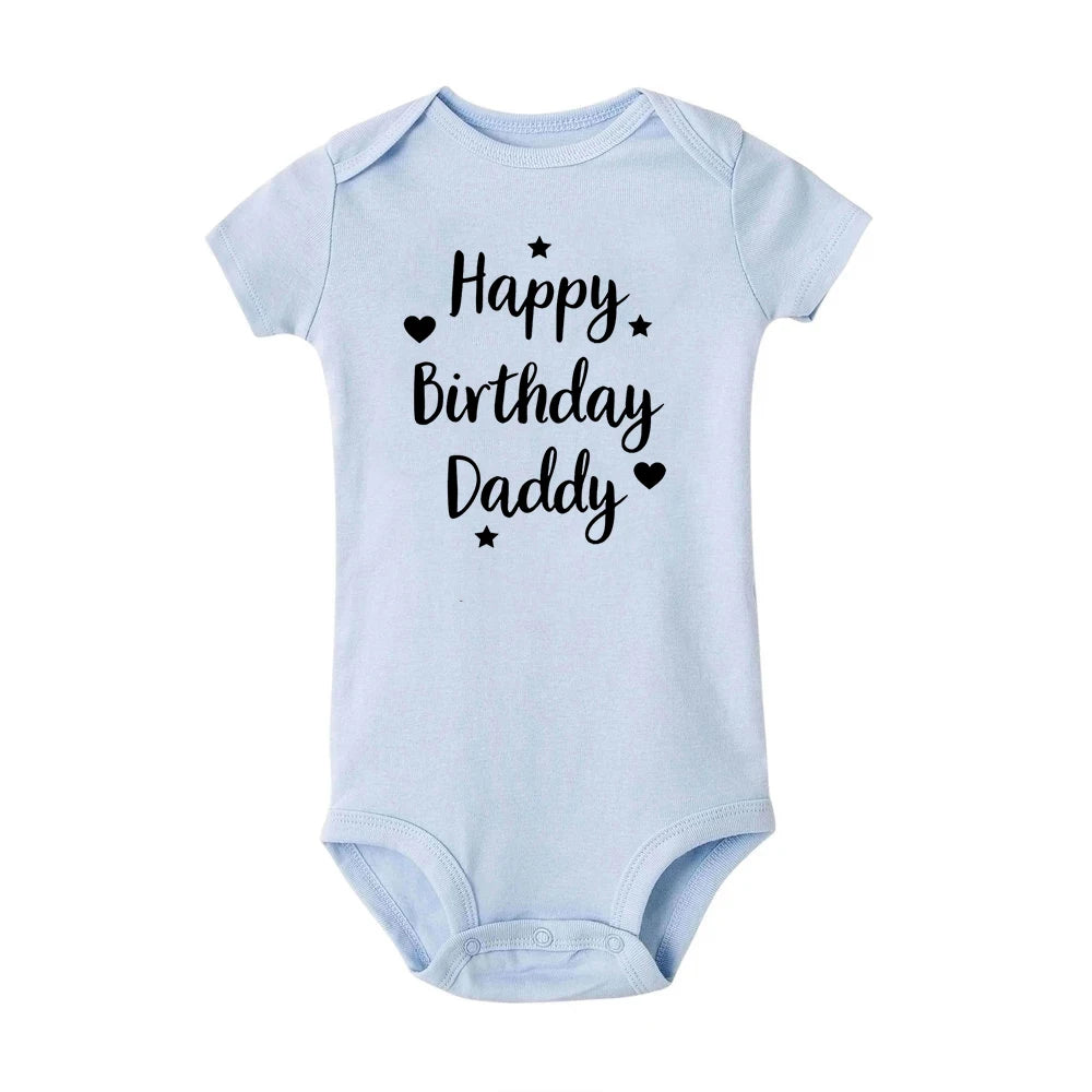 Alles Gute zum Geburtstag Papa Baby Body Vater Party Jungen Mädchen Outfit Strampler Säugling Sommer Kleinkind Kurzarm Kleidung Ropa Geschenke.