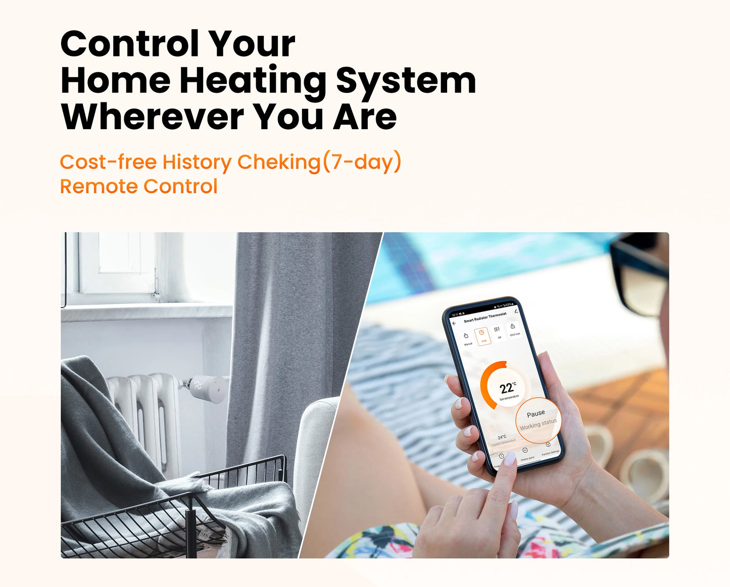 GIRIER Tuya Smart Radiator Thermostat, ZigBee Thermostatic Radiator Valve, Mini TRV for Heating, Works with Alexa Google Home.