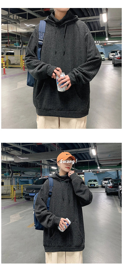 Sweater Men Spring Autumn Men's Hooded Sweater Casual Pullover Warm Knitted Sweatercoat Pull Homme Plus Size 3XL Streetwear.