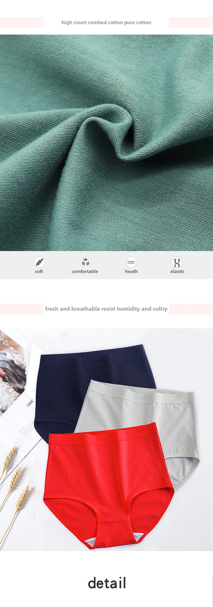 FallSweet 5Pcs/Lot Cotton Panties for Women Plus Size Underwear High Waist Comfortable Female Underpants Sexy Lingerie M-XXXL.