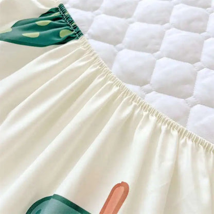 Quilted Mattress Cover 150x200cm - Thick Skin-Friendly Fitted Sheet, 매트리스커버 Breathable Bed Covers (Pillowcase Sold Separately).