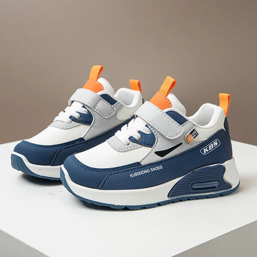 PU Leather Sport Shoes For Children 2025 Trend Fashion Kid's Sneakers Soft-soled Outdoor Boy's Girl's Running Shoes.