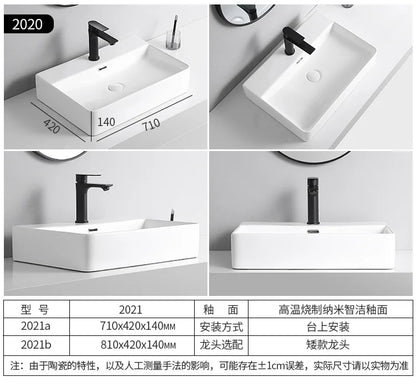 Arbeits platte Waschbecken Seite Entwässerung Keramik Waschbecken Balkon Waschbecken Kunst becken Einzel becken quadratischer Kreis