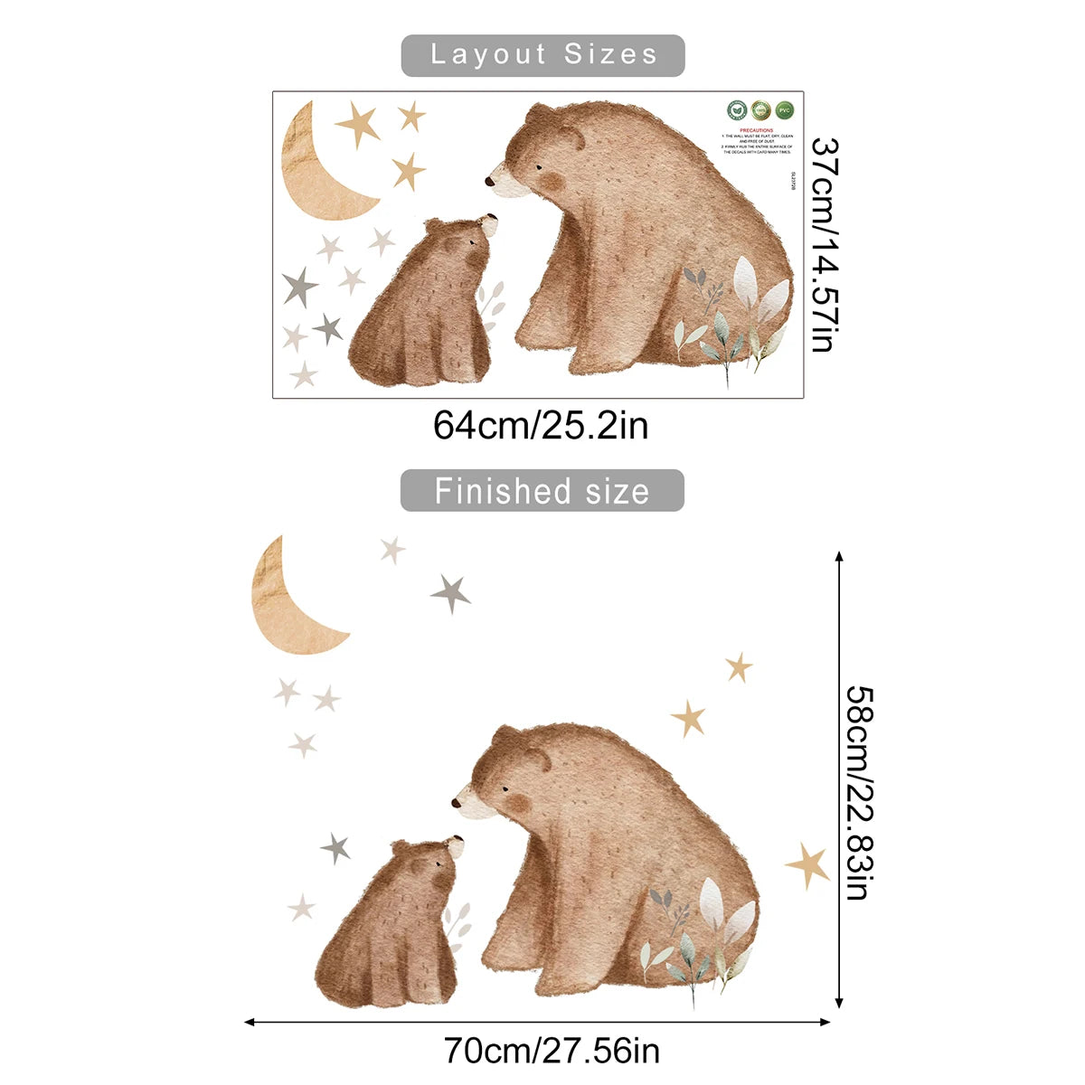 Cartoon Hot Air Balloon Animals Bear Rabbits Wall Stickers for Child Room Boy Room Decoration Nursery Baby Room Decoration Decal