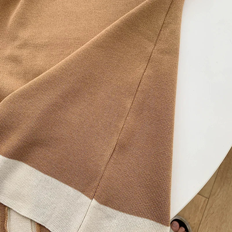 Fashion Knitted 2 Pieces Sets Women V-Neck Single Breasted Cardigan+High Waist Wide Leg Long Pants 2024 New Solid Sweater Suits.