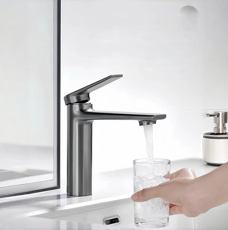 VGX Bathroom Faucets Luxury Gold Basin Mixer Sink Faucet Gourmet Washbasin Tapware Hot Cold Water Tap Brass Chrome Black Grey