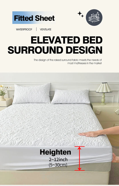 Waterproof Mattress Protector Queen King Quilted Thick Mattress Cover Anti-bacterial Fitted Sheet Bed Pad Cover 1pc