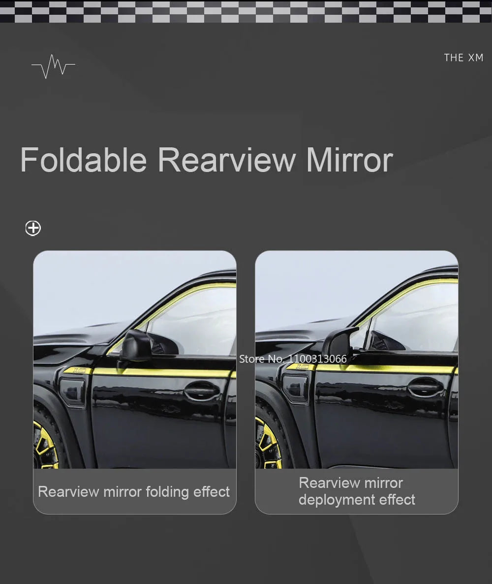 1/24 The XM Alloy Car Models Toy Diecasts Off-road Vehicles with Light Sound Pull Back Function SUV Car Toys for Kids Boys Gifts.