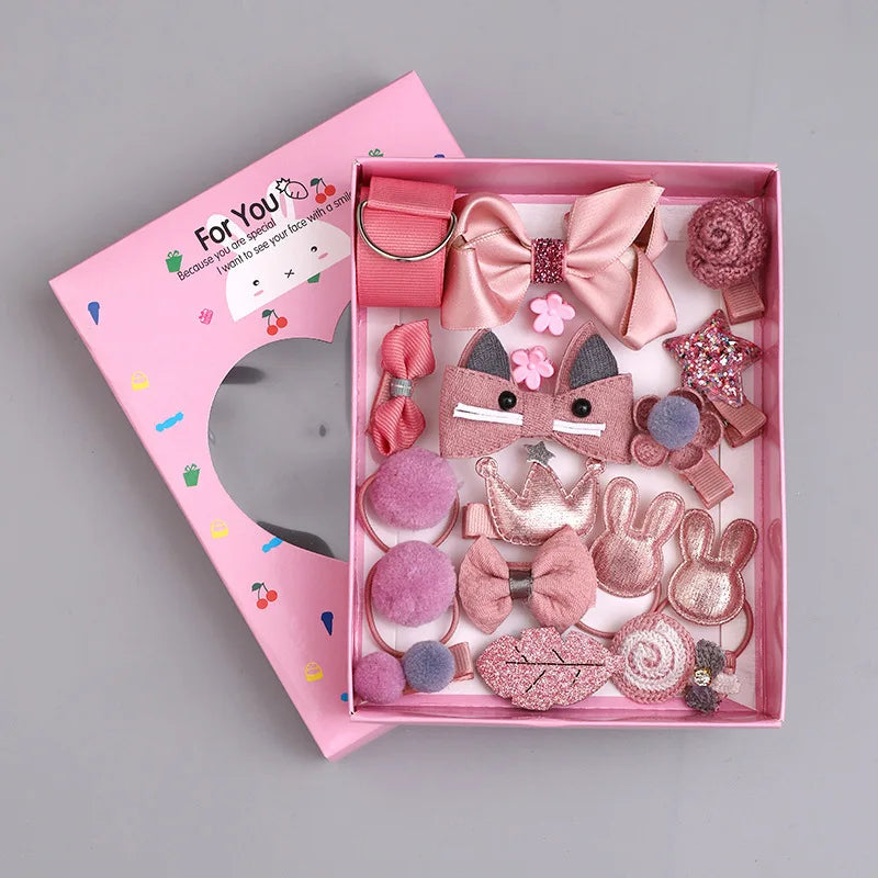 Cute Hair Clip Set,Cute Bow Hair Clips Floral Hair Side Clips Elastic Hair Rings Fashionable Women's Hair Accessories.