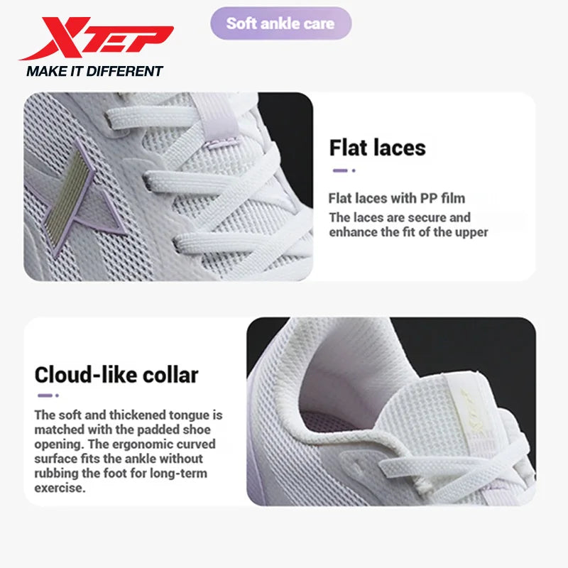 Xtep Laufschuhe für Damen, 2022, Sommer, atmungsaktiv, leicht, mit Rebound-Dämpfung, Stoßdämpfung, Sportschuhe 875218110014.