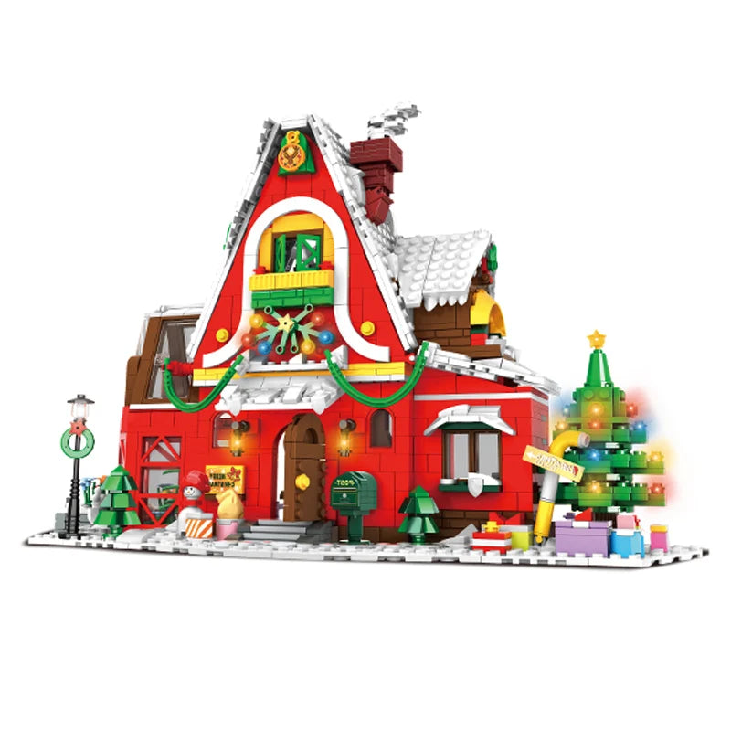 2023 City Creativity Winter Village Christmas House Christmas ART House Model Building Blocks Bricks Kids Toys Christmas Gift.