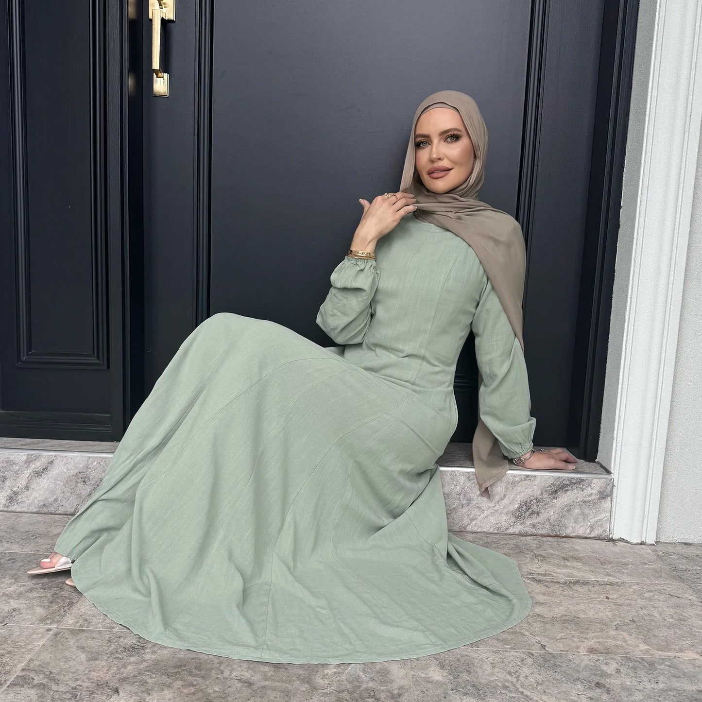 Muslimische Abaya Frauen Kleider Solide Schlank Jalabiya Eid 2025, Ramadan Marokko Islam Vestidos Largos Arabische Lange Robe Dubai Abayas Kaftan.