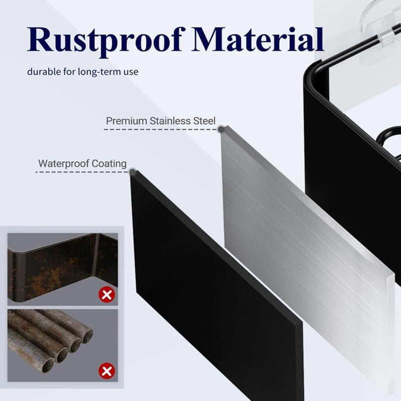 Großer Duschkorb, 2er-Pack, selbstklebender Dusch-Organizer, bohrfreie Duschregale für Innendusche und Badezimmer