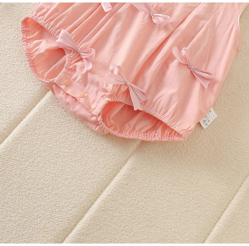 Sommer Säuglings Body Kleidung 3-24M Nette Schleife Kleinkind Neugeborene Artikel Baby Dünne Lose Ärmel Ein Stück.