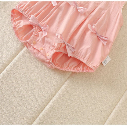 Sommer Säuglings Body Kleidung 3-24M Nette Schleife Kleinkind Neugeborene Artikel Baby Dünne Lose Ärmel Ein Stück.