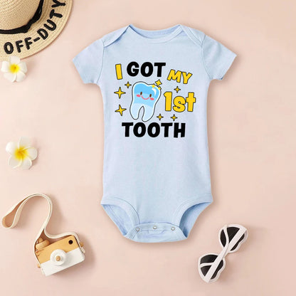 Ich habe meinen ersten Zahn Strampler, Baby-Body, Kleinkind-Outfit, Babyparty-Geschenk ﻿ Kinderschwangerschaftsgeschenk für Mama.