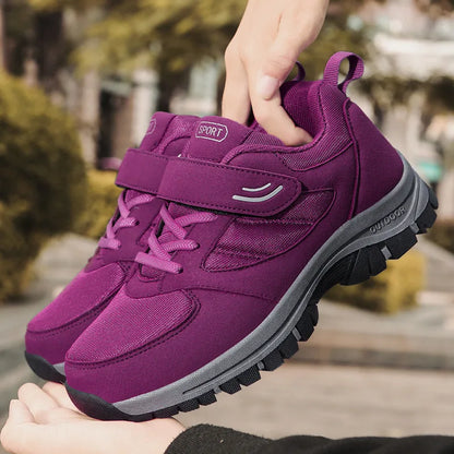 Men's Trendy Running Shoes With Hook And Loop Fastener, Comfy Breathable Wear Resistant Shock Absorption Cushioned Sneakers